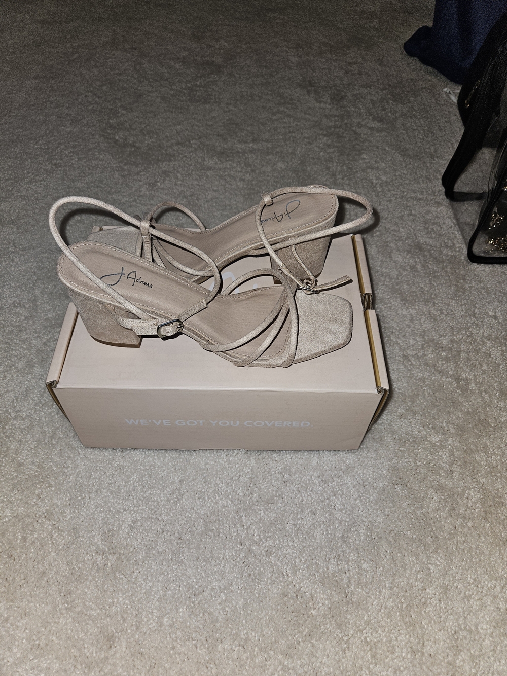 Camilla Blush Strappy Block Heel Sandals